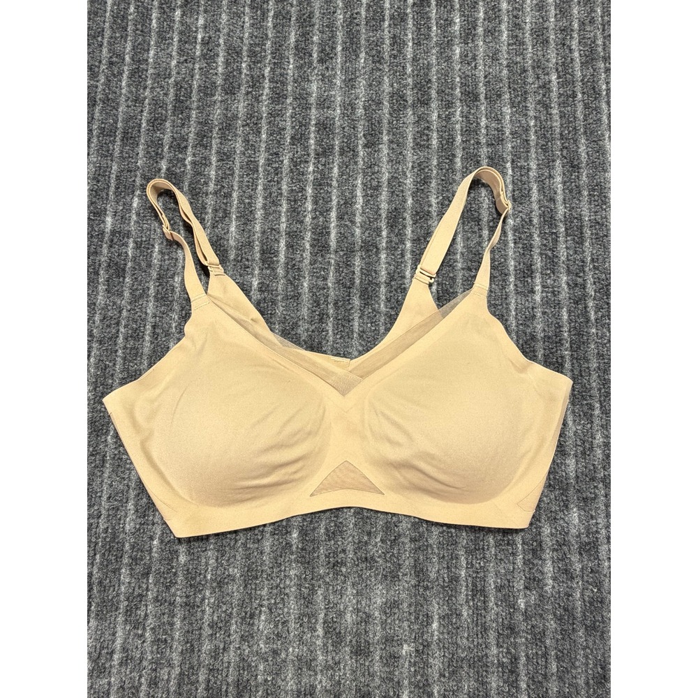 Honeylove Crossover Bra Womens Large Tan Wire-Free Seamless Shapewear